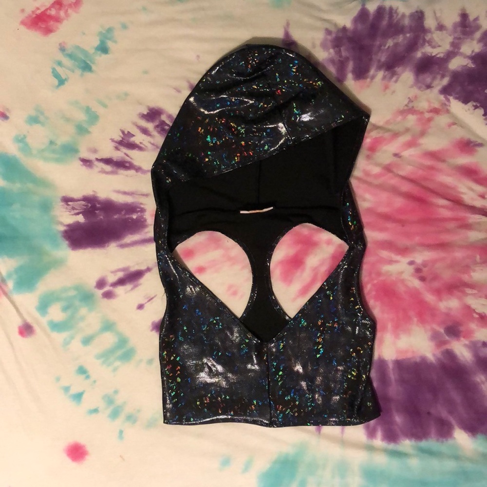 Holographic Hooded Crop Top